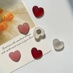 6pcs Refrigerator Magnet Set Frosting Pink Heart Magnetic Decor Whiteboard Plan Photo Stickers Home Decoration for Kitchen