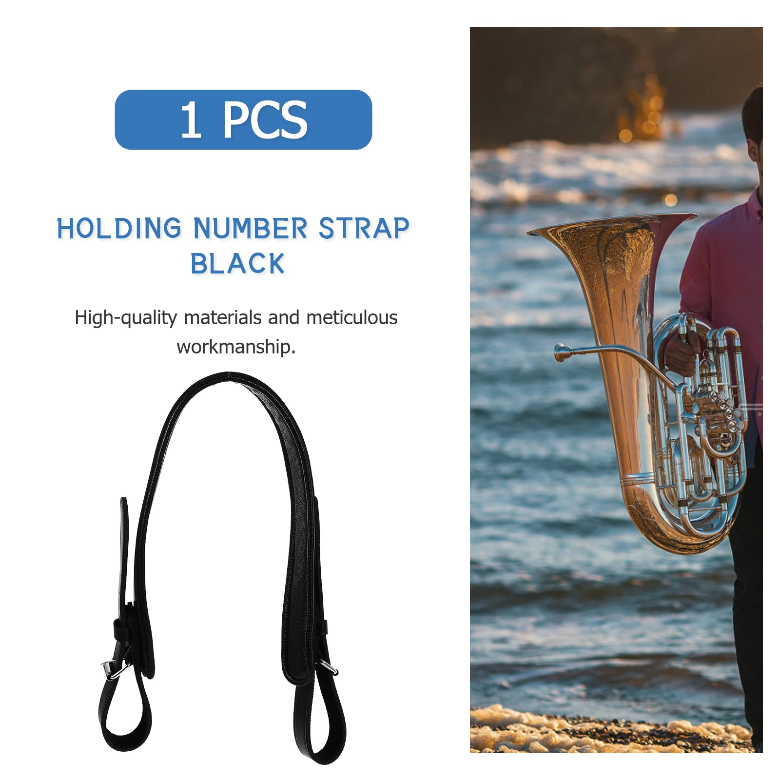 

Adjustable Tuba Shoulder Belt Wear Resistant Portable Strap Black Durable Comfortable Musical Instrument Accessory Decorative