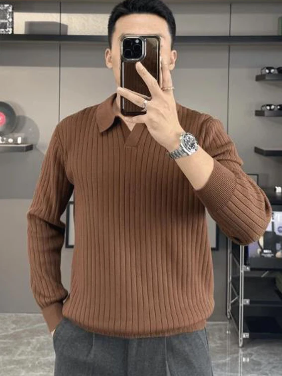 

Мужской вязаный свитшот с длинным рукавом из шерсти, шелка и хлопка, с круглым вырезом, повседневный, модный, осенний, удобный крой