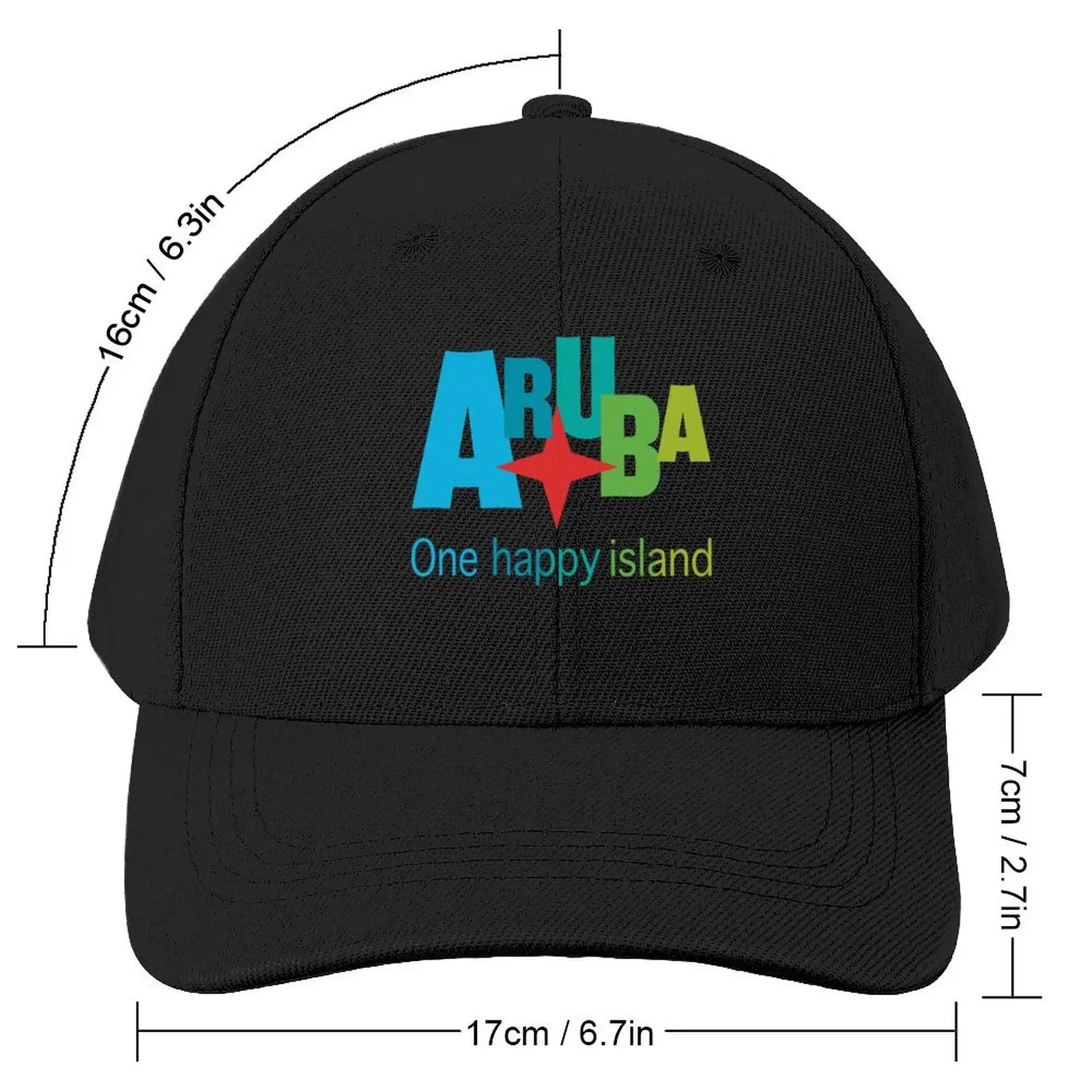 Aruba One Happy Island - all in colors. Baseball Cap Hat Man For The Sun Golf Hat Man Boy Women's