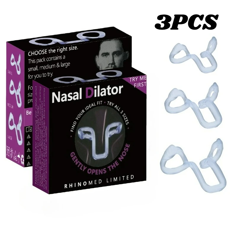 3 أحجام جهاز إيقاف الشخير سيليكون مشبك أنف مرن لوازم مكافحة الشخير موسع الأنف لنوم أفضل وتحسين تدفق الهواء #1