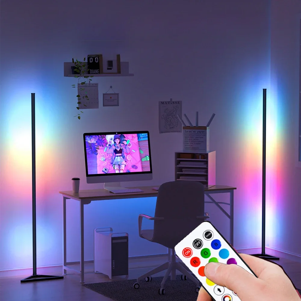 

Floor Lamps with Music Sync RGB LED Lights Atmosphere Standing Mood Light Bar KTV APP Remote RGB Bluetooth Room Decor Lamp