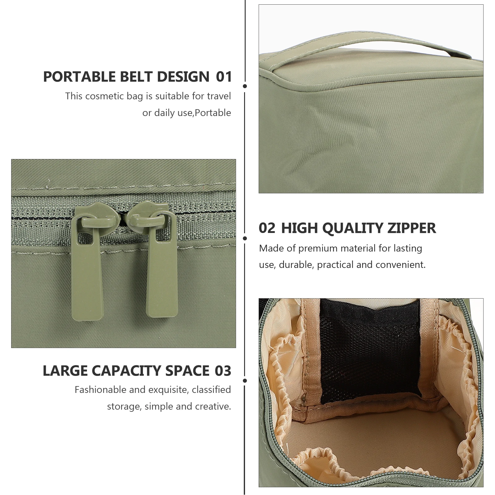 

Waterproof Makeup Bag Travel Case Large Capacity Portable Pouch For Women Black Lightweight Toiletries Organizer Bucket