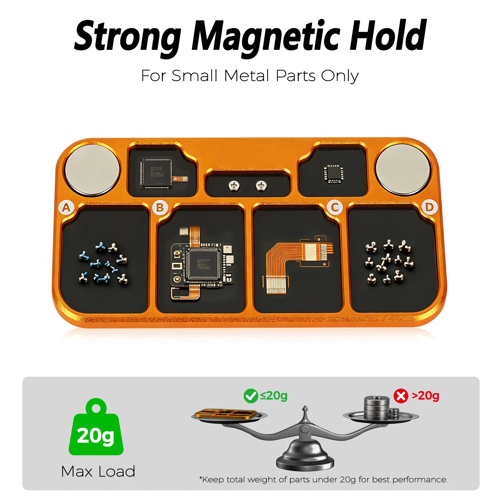 NEWACALOX Magnetic Screw Storage Board Adhesive Positioning Disc Parts Organizer Box for Cell Phone Repair and Disassembly Tools view 4
