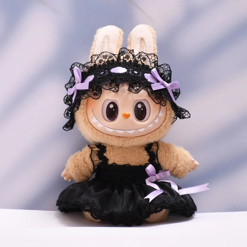 Solo vestire 1°/2°/3° Labubu Ciondolo Abiti per bambole Fiocco in pizzo Abito in tulle Moda Labubu Accessori di abbigliamento