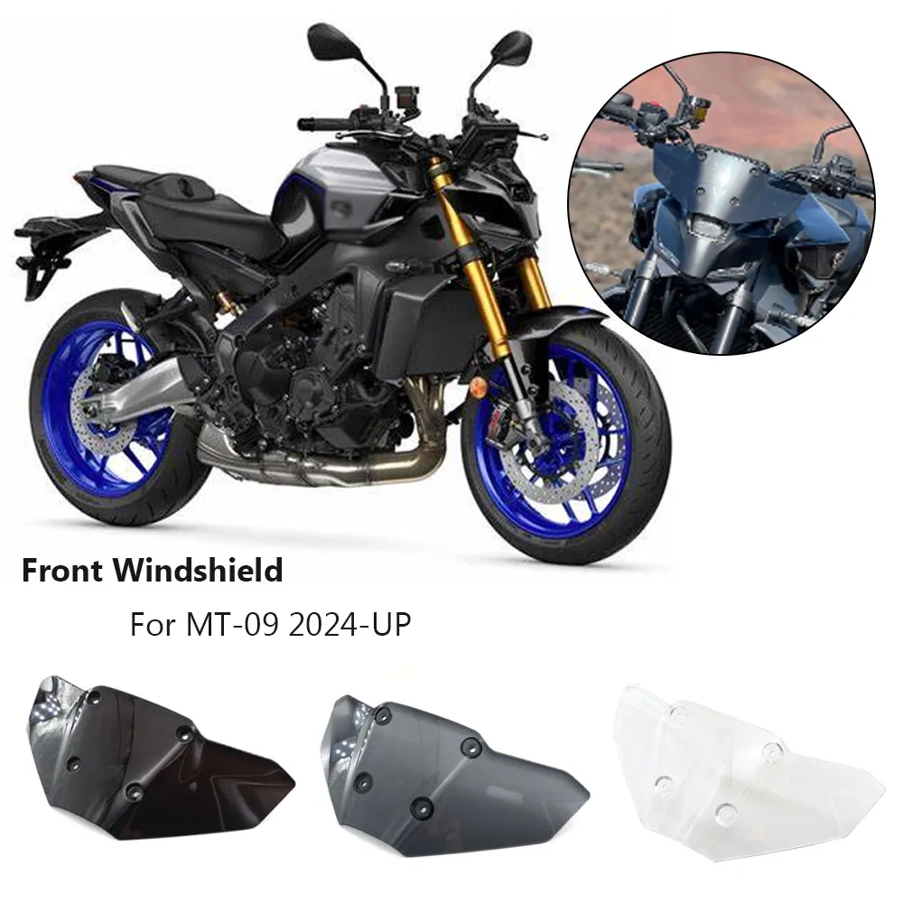 

For YAMAHA MT 09 MT-09 SP 2024 Motorcycle Accessories Windshield Front Windscreen Wind Deflector Fairing Lower Black Transparent