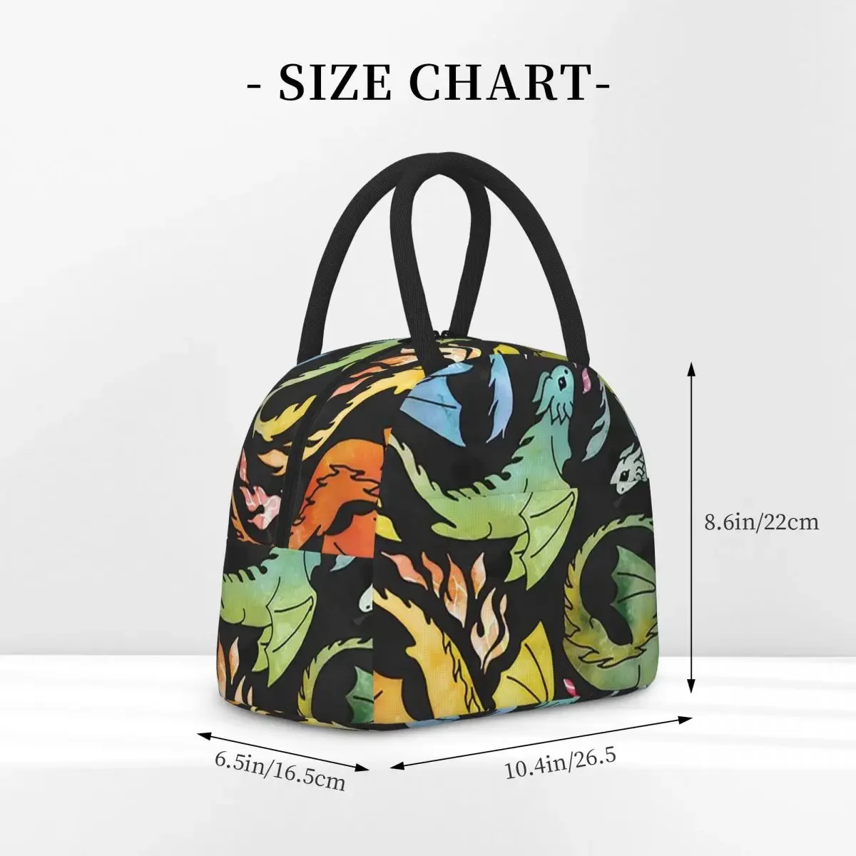 Dragon Fire Dark Rainb Insulated Lunch Bag for Women Kids Leakproof Food Boxes Thermal Lunch Box Tote