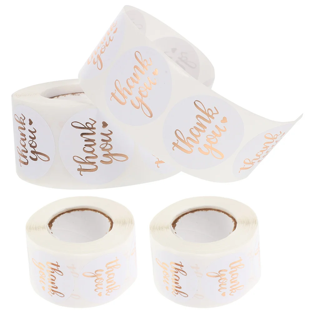 3 قطعة 3 لفات رقائق الذهب شكرا لك ملصقات لاصقة شنطة هدايا تسميات لحفل الزفاف لصالح التعبئة والتغليف علامات التبويب ملصق مزخرفة