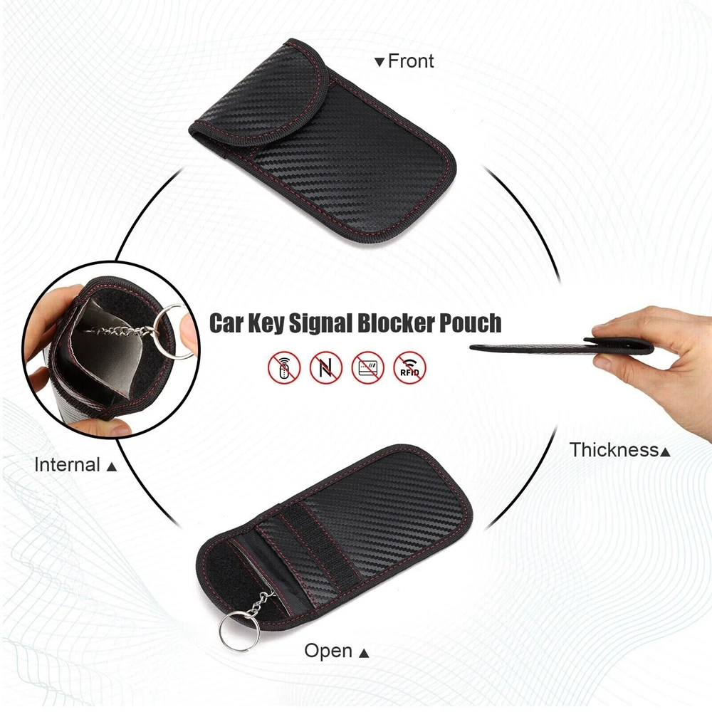 New Car Key Signal Blocker Case Anti-Scan Anti-Magnetic Card Car Signal Shield Bag portafoglio per chiavi accessori per auto