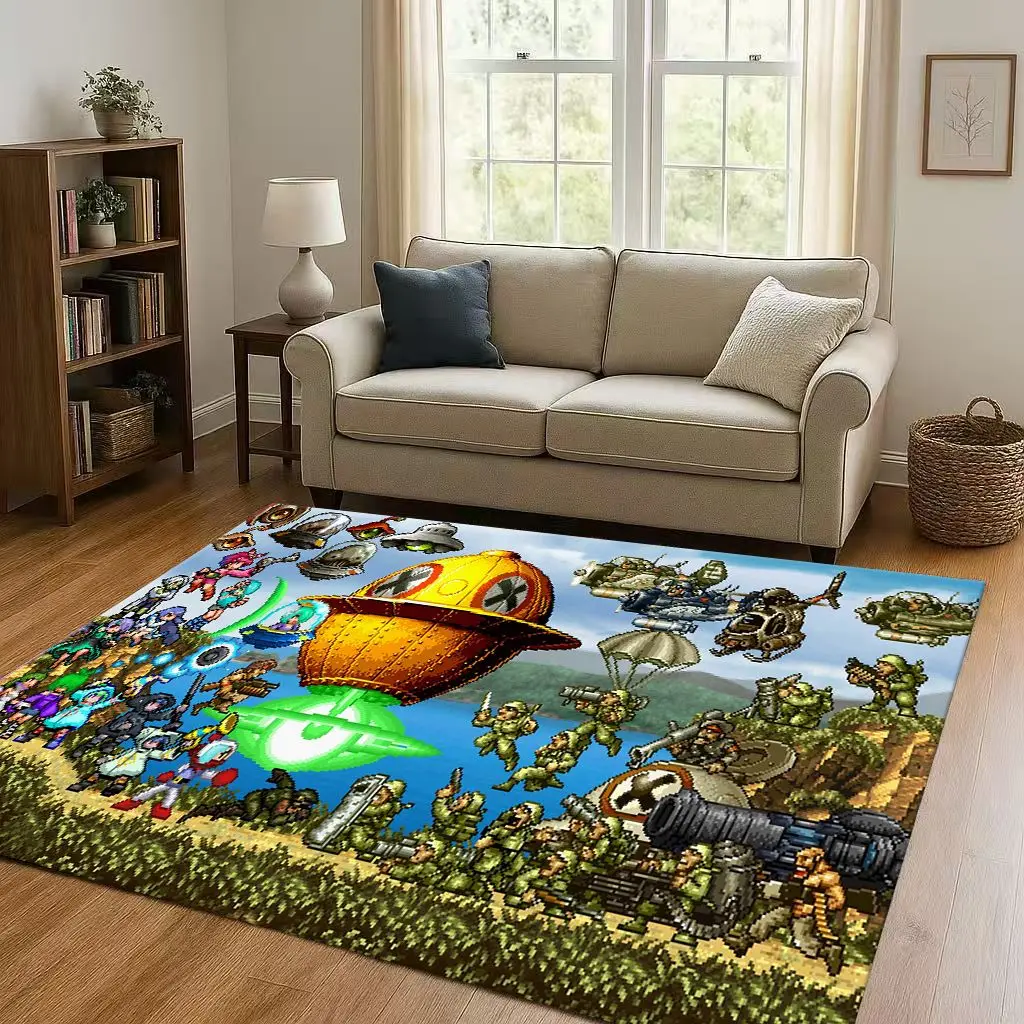 

HD Classic Game Metal Slug Pixel Style Living Room Non-Slip Area Rug Soft Carpet for Bedroom Playroom Sofa,Home Decor Doormat