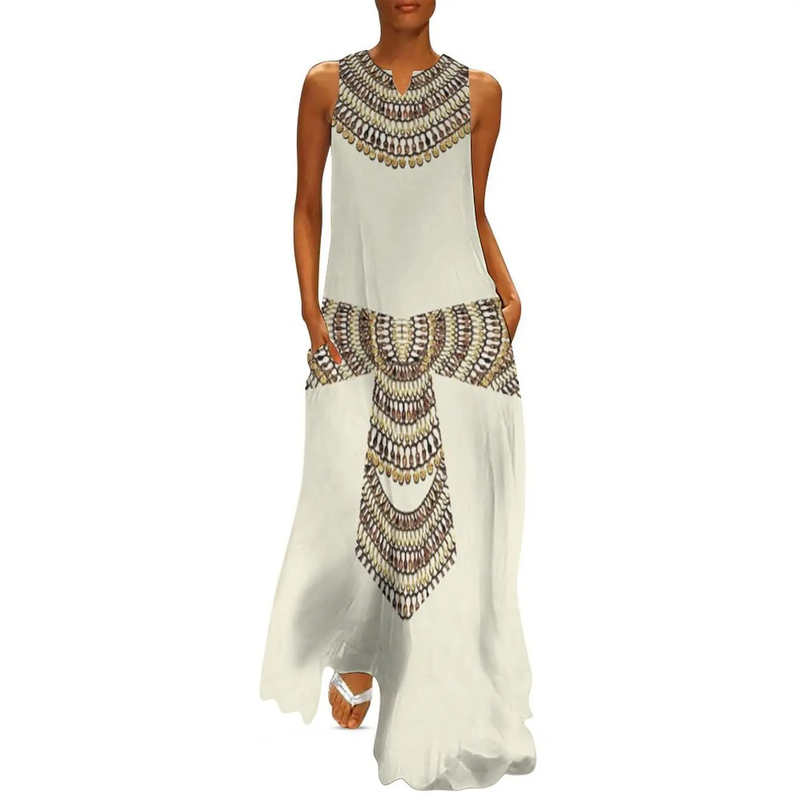 

Egyptian Aline Dress Ecru White Long Dress sexy short dresses daring Dress for pregnant women summer 2025 women cute