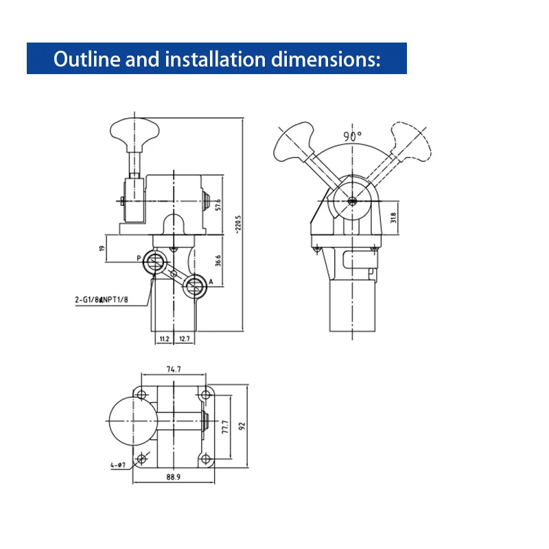 Zhonghao M-2-F Made Reset Handle Regulating Pressure Valve For Oil Logging Trucks R431000660/R431000661 Fittings