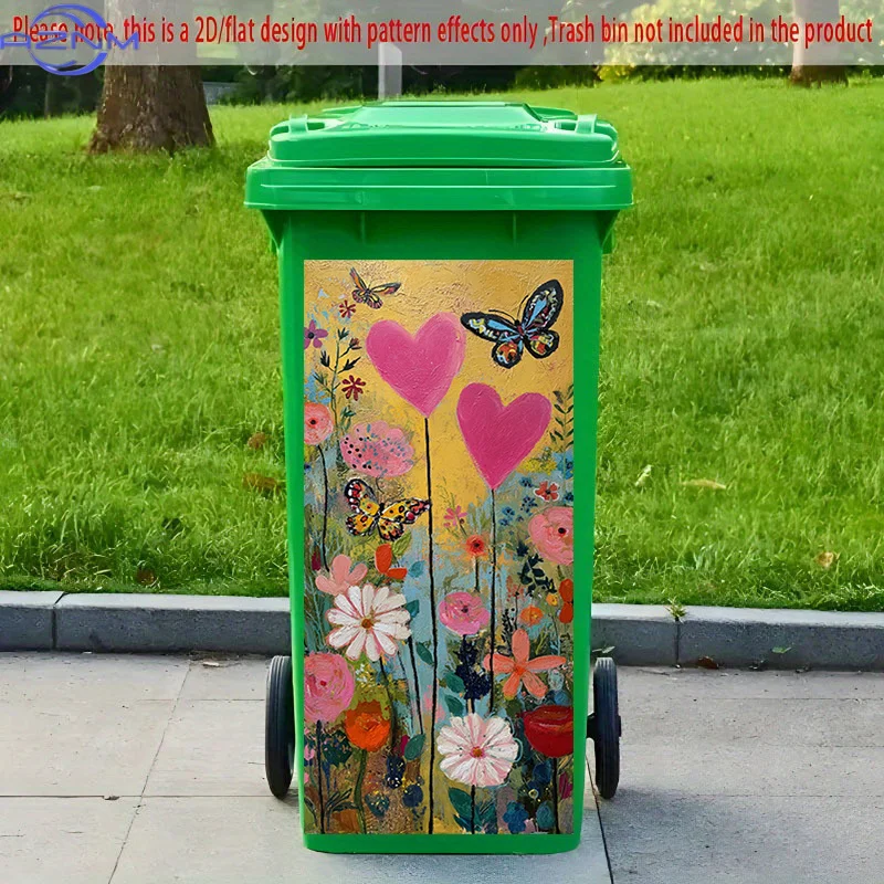 2D Flat Printing 1pc 2D Pattern Printed Kitchen Trash Can Sticker xcm 