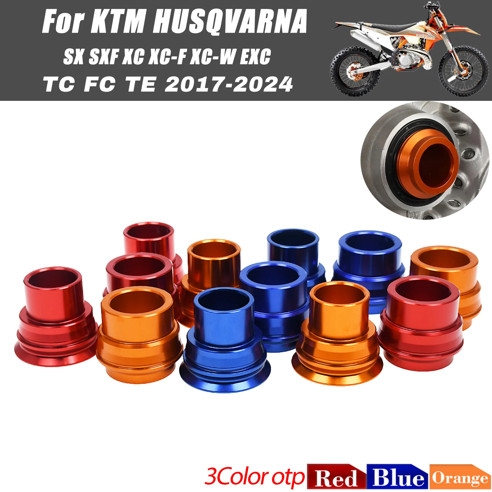 Langlebiger, hochpräziser CNC-Aluminium-Radnaben-Abstandshalter, passend für KTM Husqvarna 125-530 2008-2023 Serie, Offroad-Motorradteile ﻿