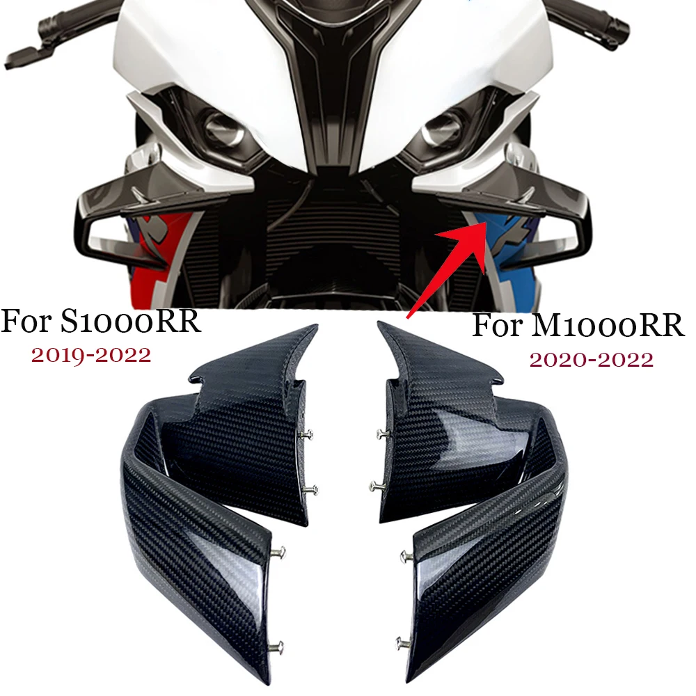 Motorcycle Parts Side Fairings Kit Winglets For BMW S1000RR S1000 RR 2019-2022 & M1000RR M1000 RR 2022 Carbon Fibre Printing