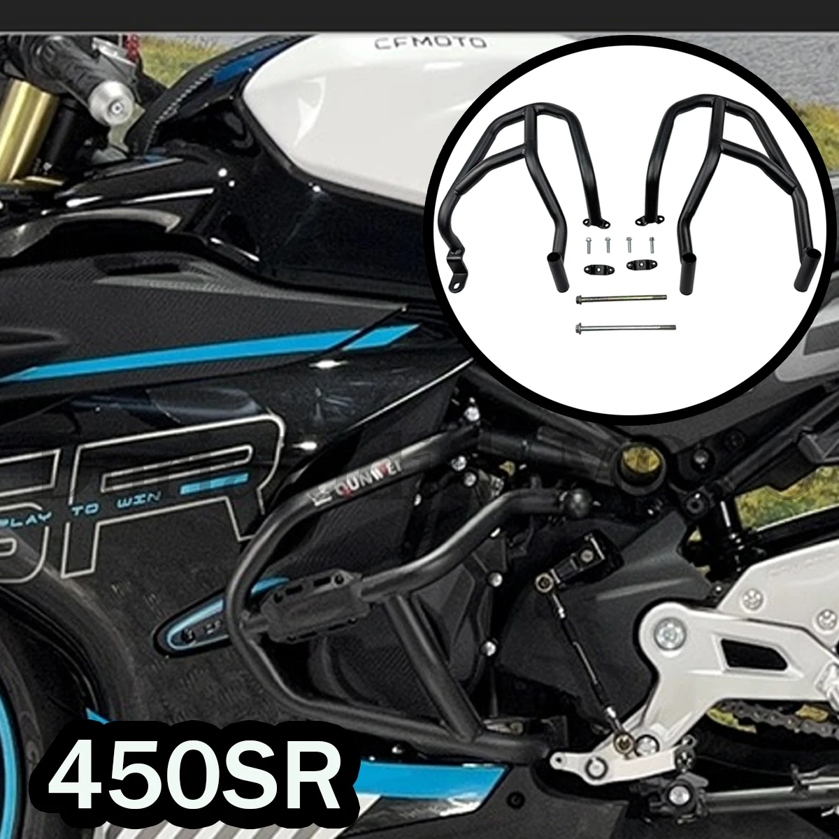 Fit For CFMOTO 450NK 450SR 450SRS CF400-6-9-12-13 Motorcycle split bumper high-quality carbon steel frame engine bumper