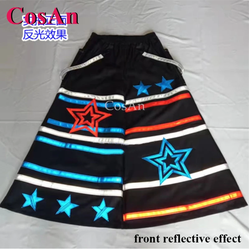 

CosAn So Cool Stars Melbourne Shuffle Ghost Dance Pants Fashion Reaper Phat Pants Bell-bottoms Grim Reflective Trousers Unisex