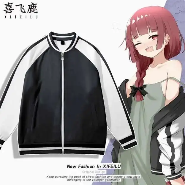 

Anime Bocchi The Rock Hiroi Kikuri Baseball Jacket Autumn Winter Cosplay Costume Casual Student Loose Coat Tops anime