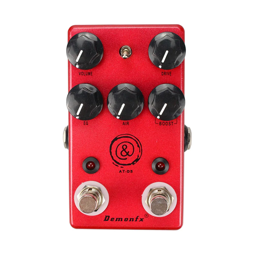 Demonfx-Pedal de efecto de guitarra, distorsión Overdrive, True Bypass, negro y rojo, AT-DS, alta calidad