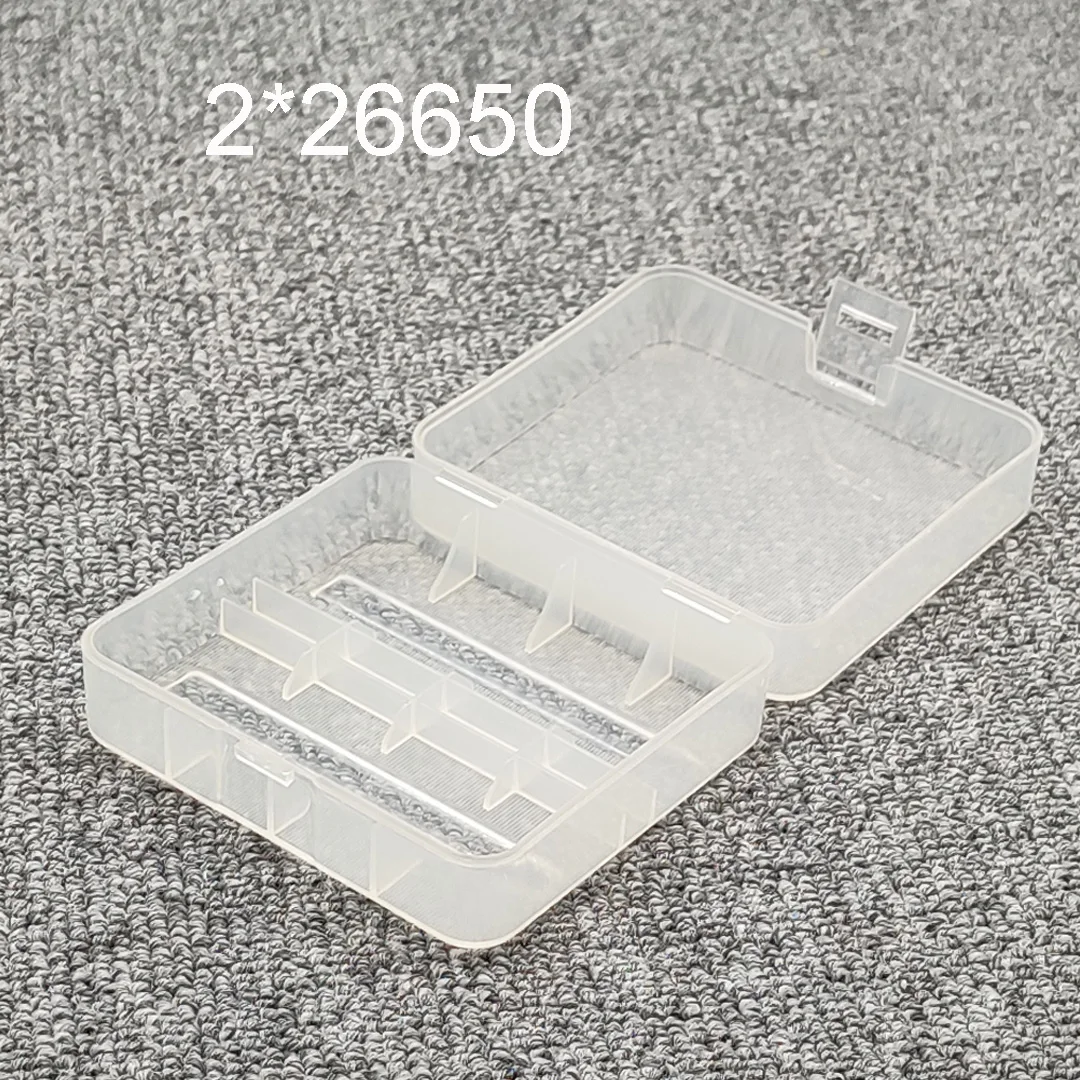 26650 Battery Storage Box 26650 Battery Holder Case Suitable For 2 X 26650 Batteries Keeping Batteries Safe Transparent