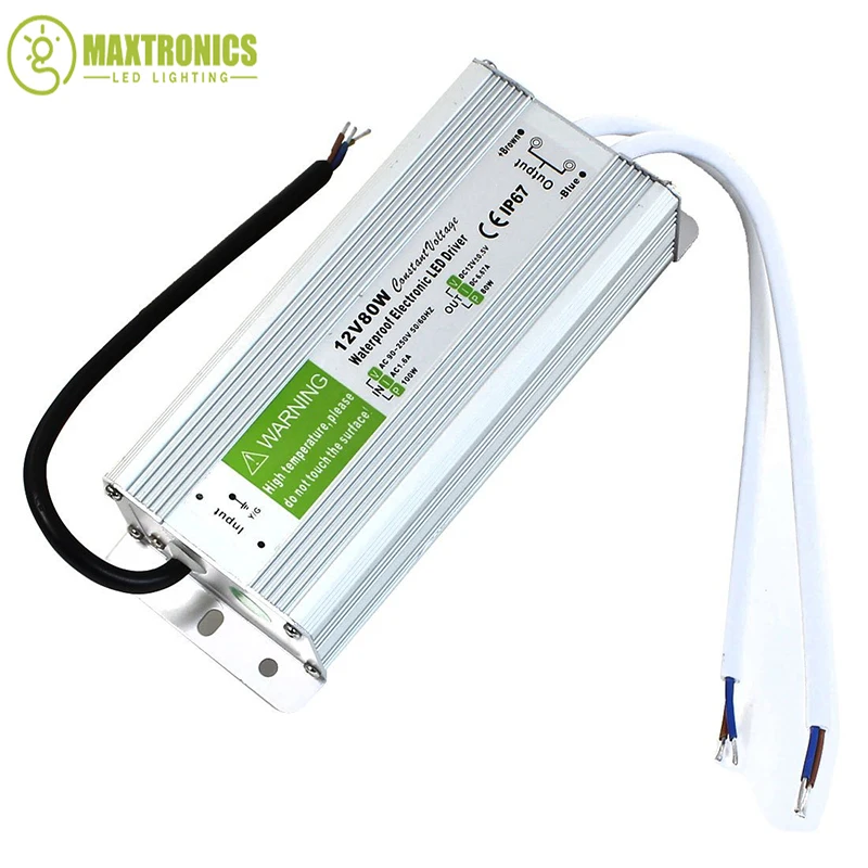 

12V 80W Waterproof Electronic LED Driver Transformer Power Supply AC to DC Switch for 3528 5050 LED Strip light Free shipping