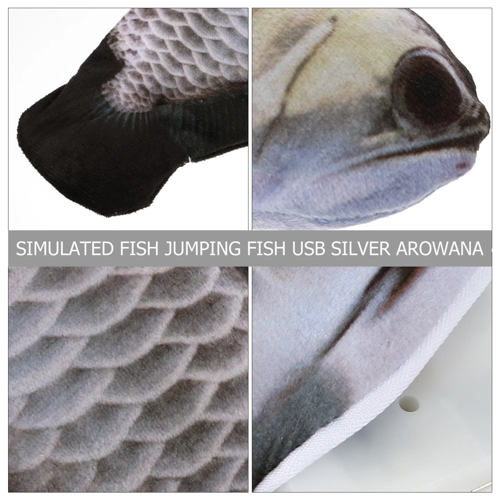 1Pcs Electric Cat Fish Realistic Simulation Flopping Wiggle Moving Interactive Plaything Stimulate Hunting Instinct USB Charging