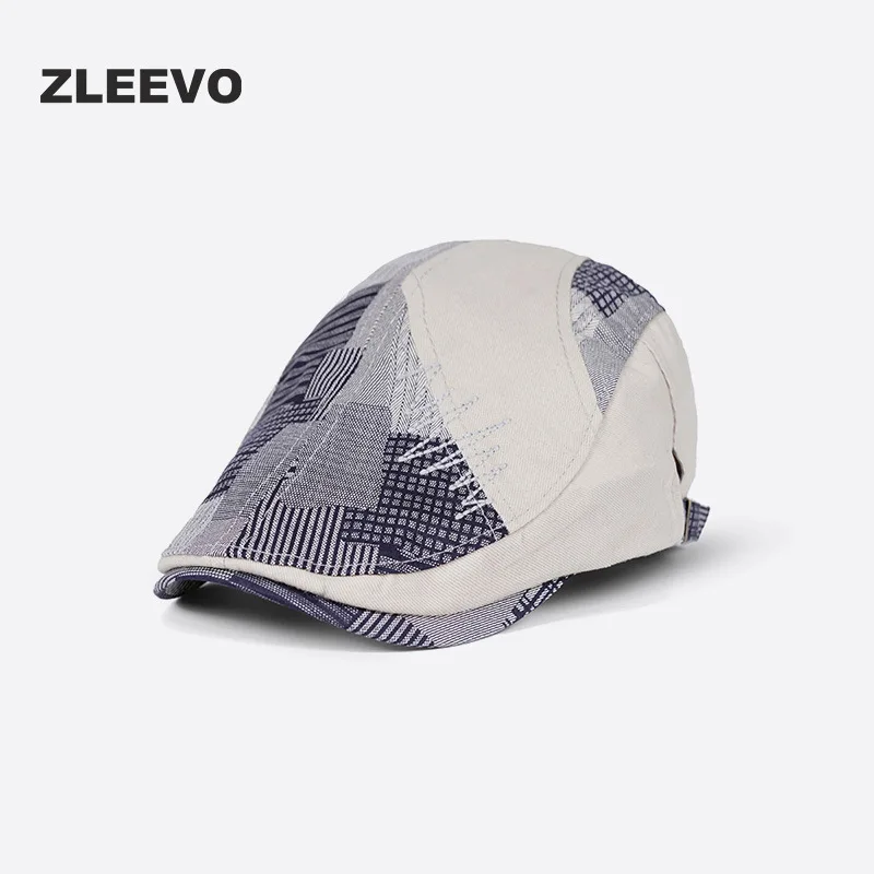 

New Type Casual Baseball Cap Men Irregular Embroidery Beret Women Plaid Cotton Hat Fashion Brand Design Cap Unisex Spring Autumn