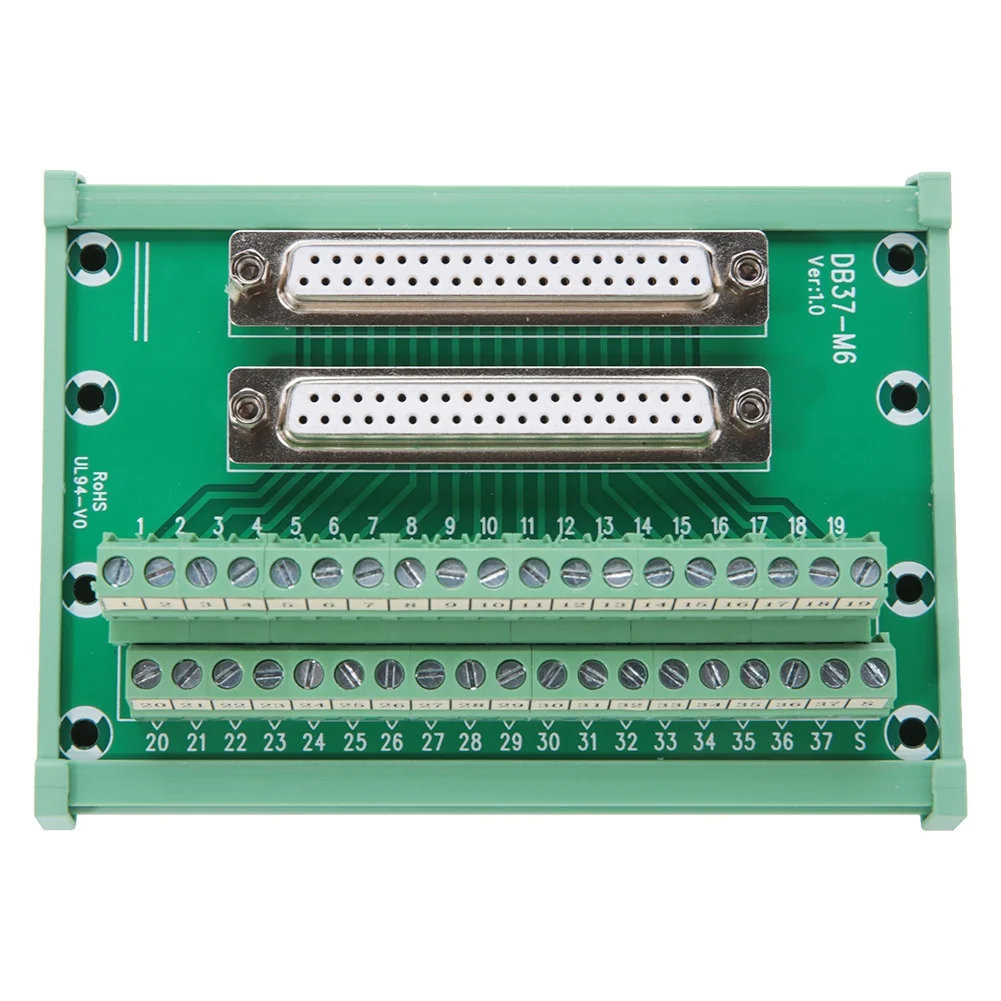 

DB37-M6 Double Female Head DIN Rail Mount Interface Module Terminal Block Board Connector