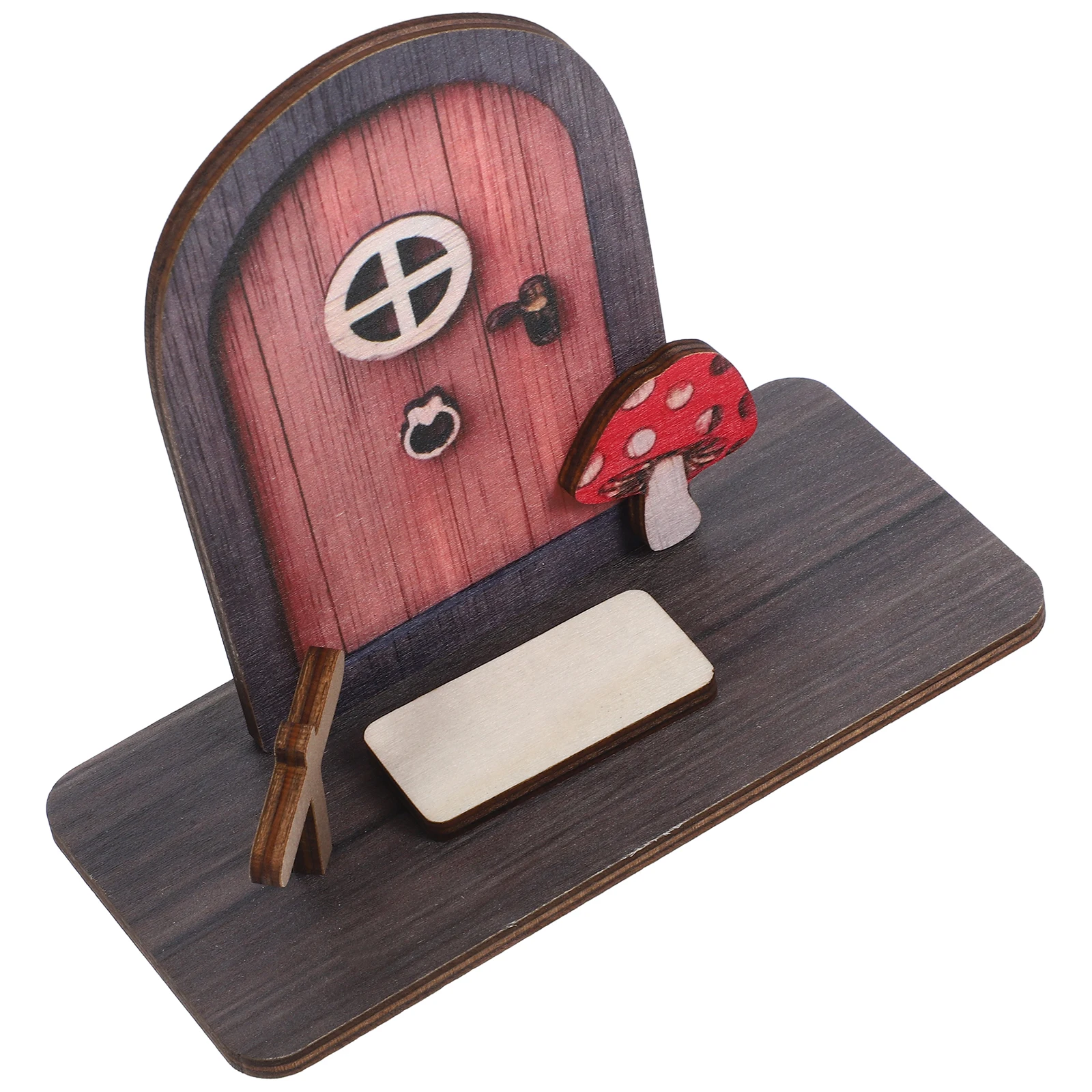 

Mushroom Elf Door Ornaments Fairy Decoration House for Tree Miniature Wood Doors Outdoor Craft Adornment