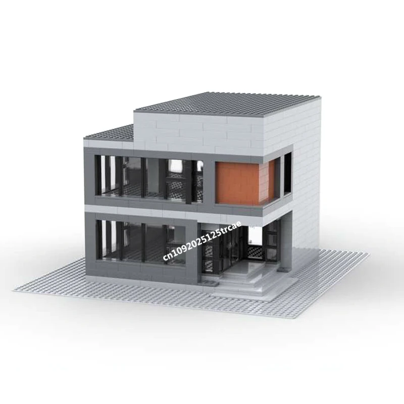 Neue 987Pcs Stadt Hot Street View Moc Modulare Brutalist Moderne Haus Modell Bausteine Diy Kreative Ideen Spielzeug Geburtstag Geschenke