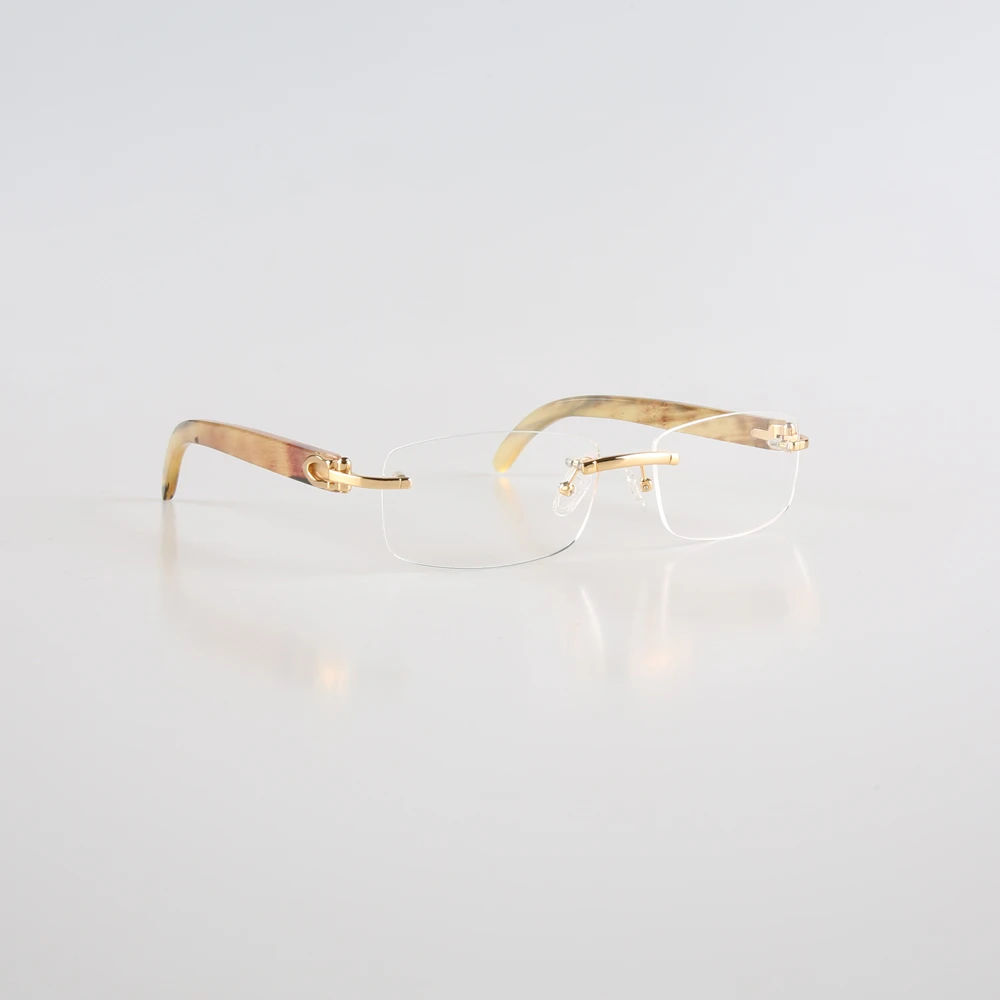 

Eyeglass Frames Unique Rimless Square Optical Eyeglasses Business Handmade Horn Reading Prescription Man Women's Glasses Frames