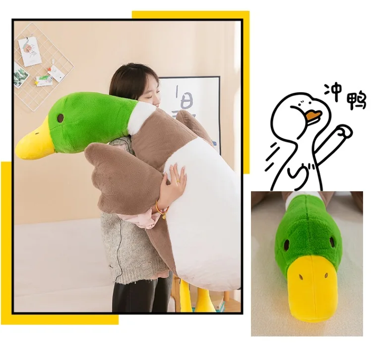 70-115 cm Kawaii Riesige Ente Plüschtier Nette Große Gans Stofftier Weiche Puppe Sofa Schlafkissen Kinder Nettes Geschenk Zimmer Dekor – Detail 16