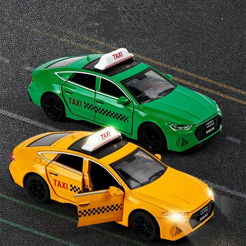 

1:32 Audi RS7 Alloy Taxi Car Model Diecasts & Toys Vehicles Simulation Sound and Light Toys Car Collection Boys Children's Gift