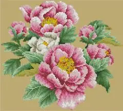 

Cross Stitch 14CT Ecological Cotton Threads Embroidery Home Decoration Hanging Letter Flower TDelicate peony