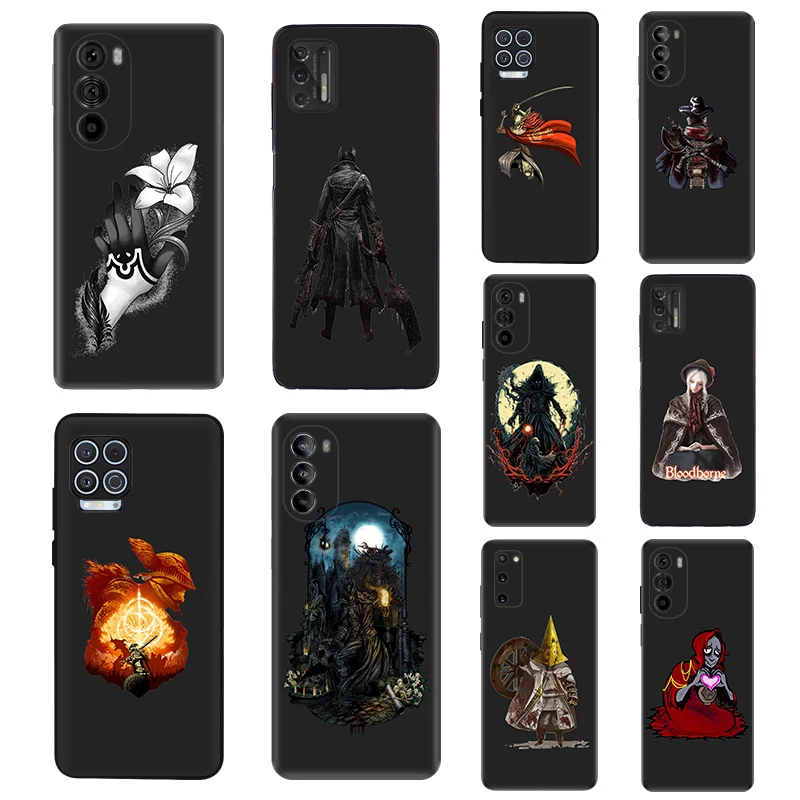 Soft Silicone Phone Case For Moto Edge 30 40 20 G9 G73 G53 G72 G52 G32 G22 G71 G60 G51 G50 Bloodborne Game Hunter Protect Cover