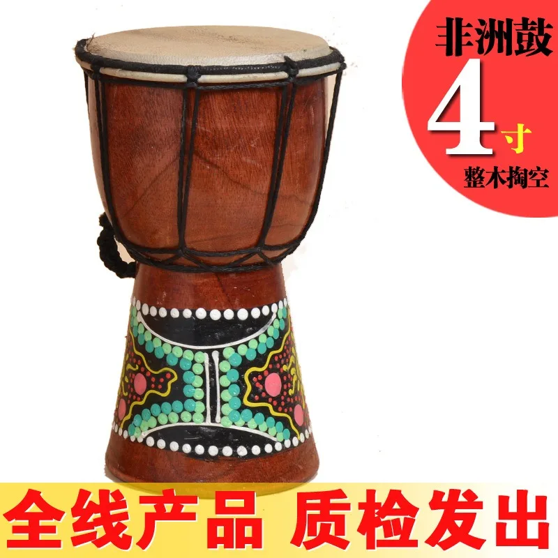 African Djembe 4Inch Percussion Hand Drum for Sale Wooden Drummer with Pattern