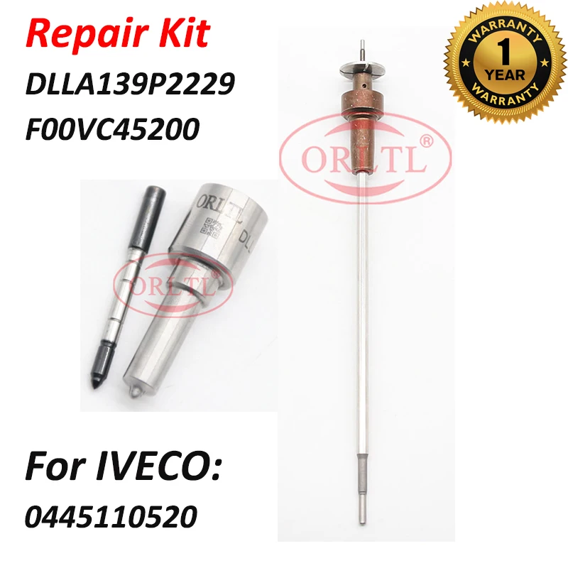 Repair Kit Nozzle DLLA139P2229 Valve F00VC45200 Sealing Ring For Euro 5 Iveco Engine Injector 0445110520 0445 110 520