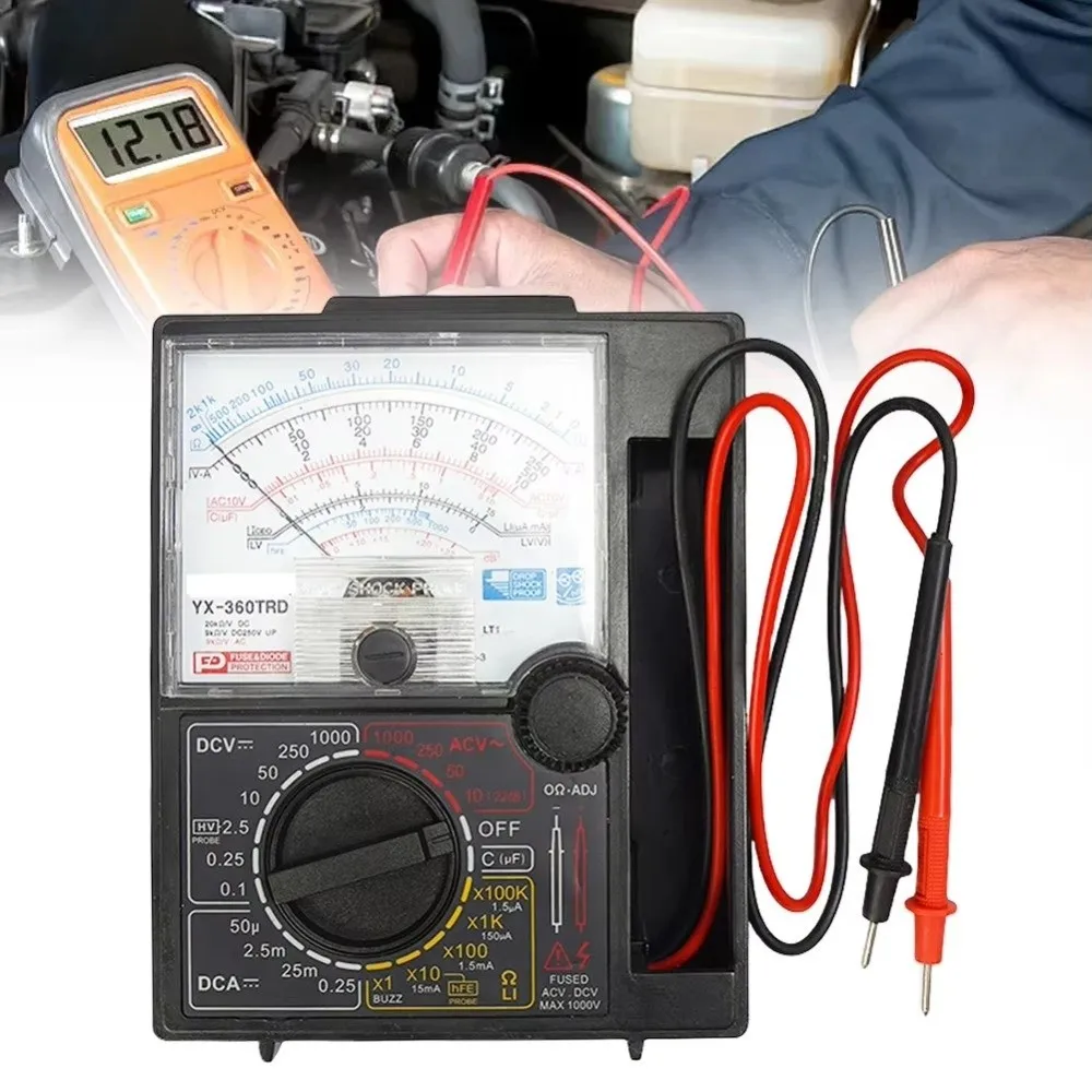 Pengukur Tegangan Arus Rentang 1000V dengan Alarm Buzzer Desain Mekanis Ammeter Tampilan Jarum Analog Pengukuran Analog Voltmeter DC