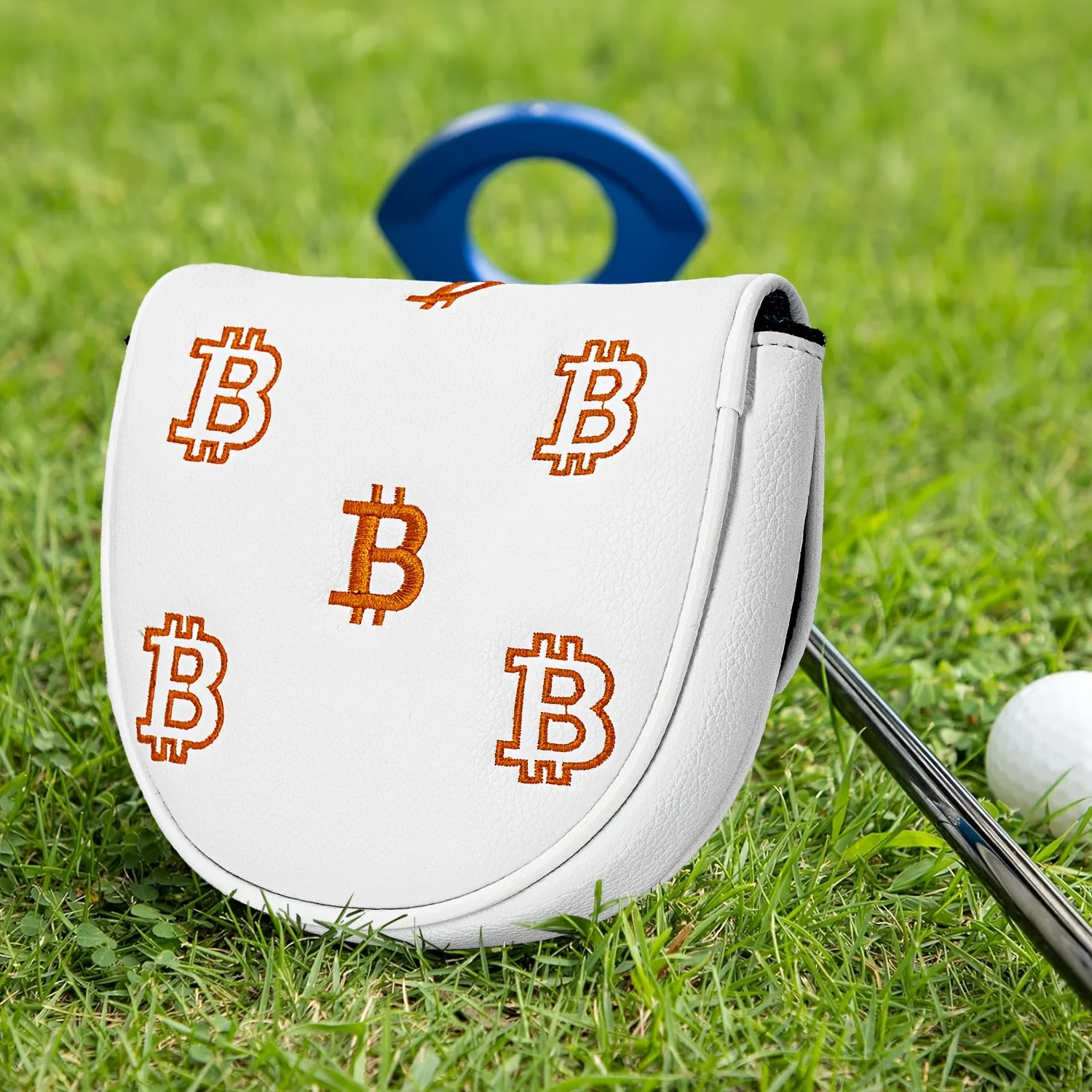1pc 1pcs PU Golf Putter Cover with Letter B Embroidery - Semi-Circular Mallet Head, Soft PU Suitable for Most Golf Putters image 3