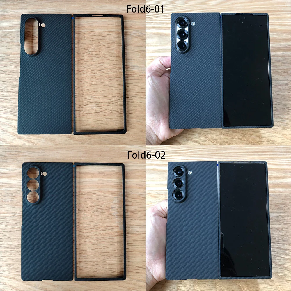 Real phone case for SAMSUNG Galaxy Z Fold6 fold 6 Kevlar case real Aramid Carbon Fibe black case Geometric lightweight 01-13