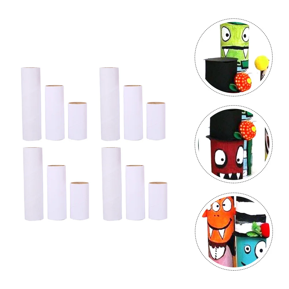 

12Pcs Kids Craft Cardboard Tubes Round Paper Rolls DIY Craft Making Tool for Classroom Home Art Projects Creative Fun Activities