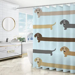 Curtains in the Bathroom Curtain for Quarto Dachshund Folding Partition Shower Accessories Bath Bedrooms Houses Rooms Waterproof