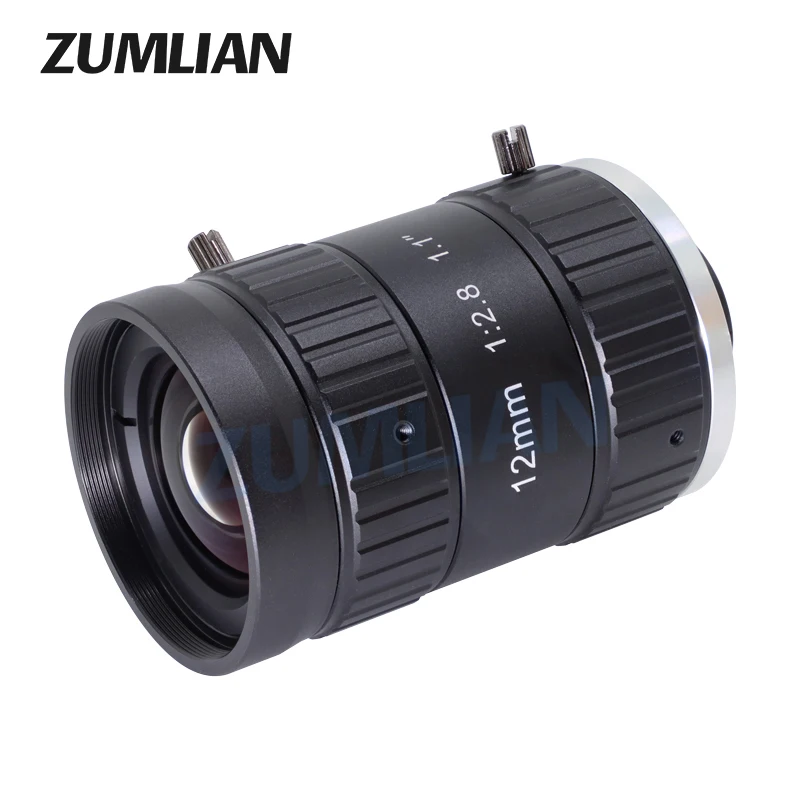 ZUMLIAN High-Contrast Manual Aperture FA 20MP C-Mount 12mm Fixed Focal Lenth Lenses Machine Vision 1.1" F2.8 ITS Camera Lens