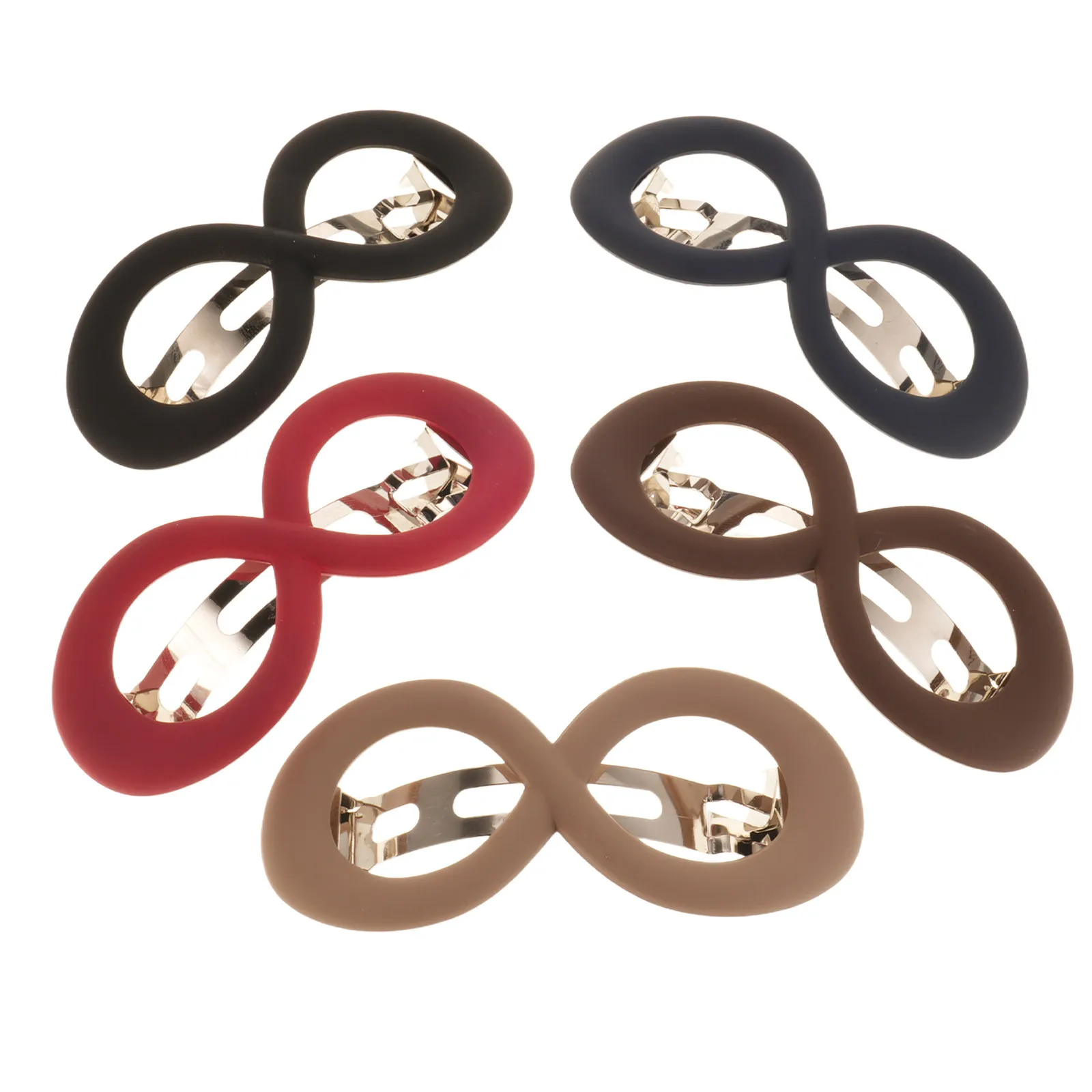 

Набор из 5 заколок-зажимов для волос для женщин, 8-образные, для густых волос, с прочным захватом, для хвоста, французской прически, пучка-шиньона - для укладки волос