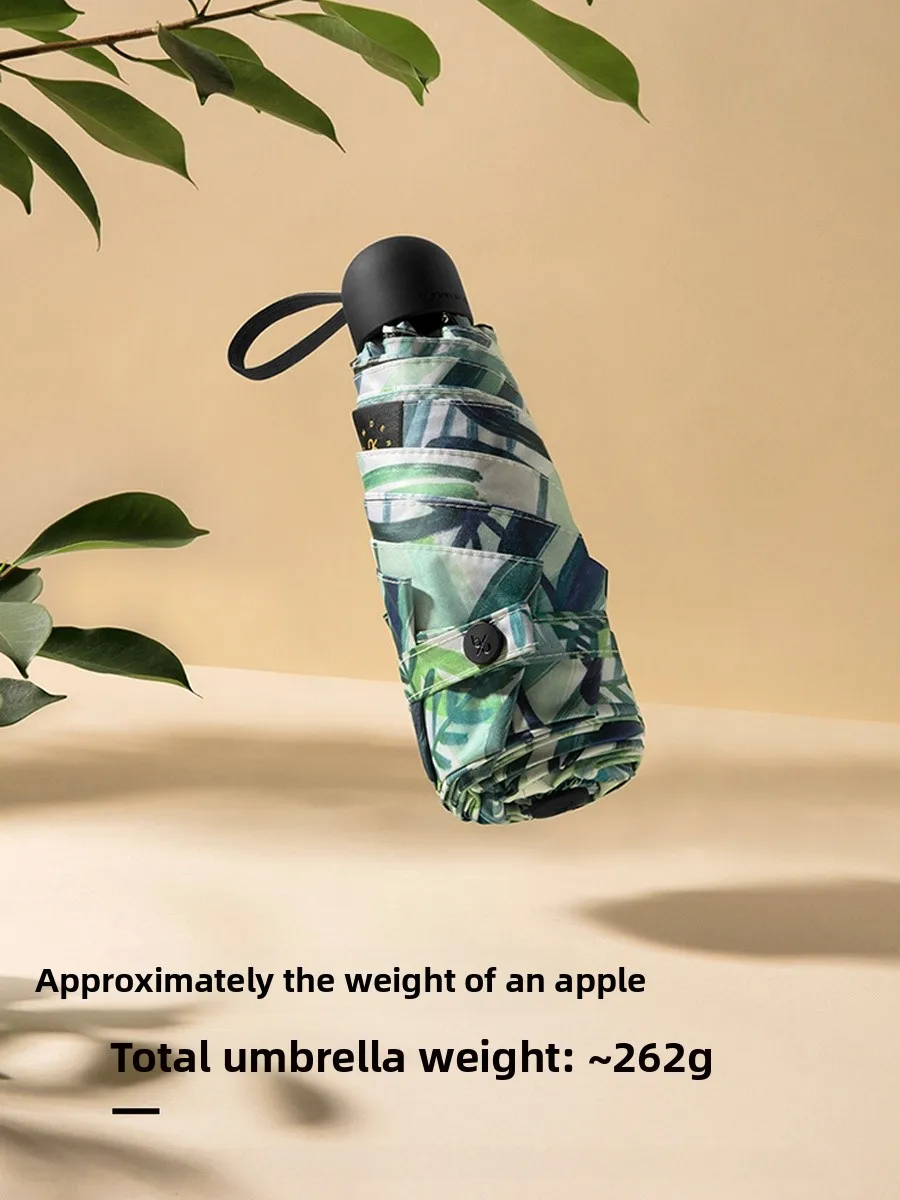 

Portable ket Sun Umbrella Women's Brolly UV Protection Banana Flower Design Cact Foldable Rain And Sunade Umbrella