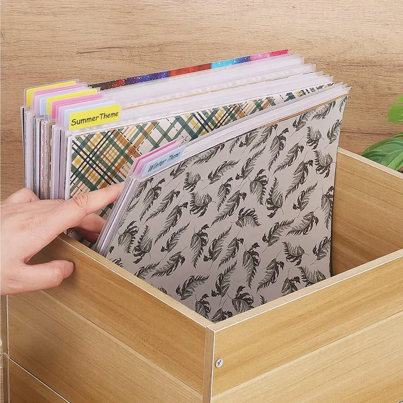 32Pieces Scrapbook Label Dividers Plastic Scrapbook Paper Dividers Set Kit For Dividing 30.48X30.48Cm Scrapbook Paper,Card Stock