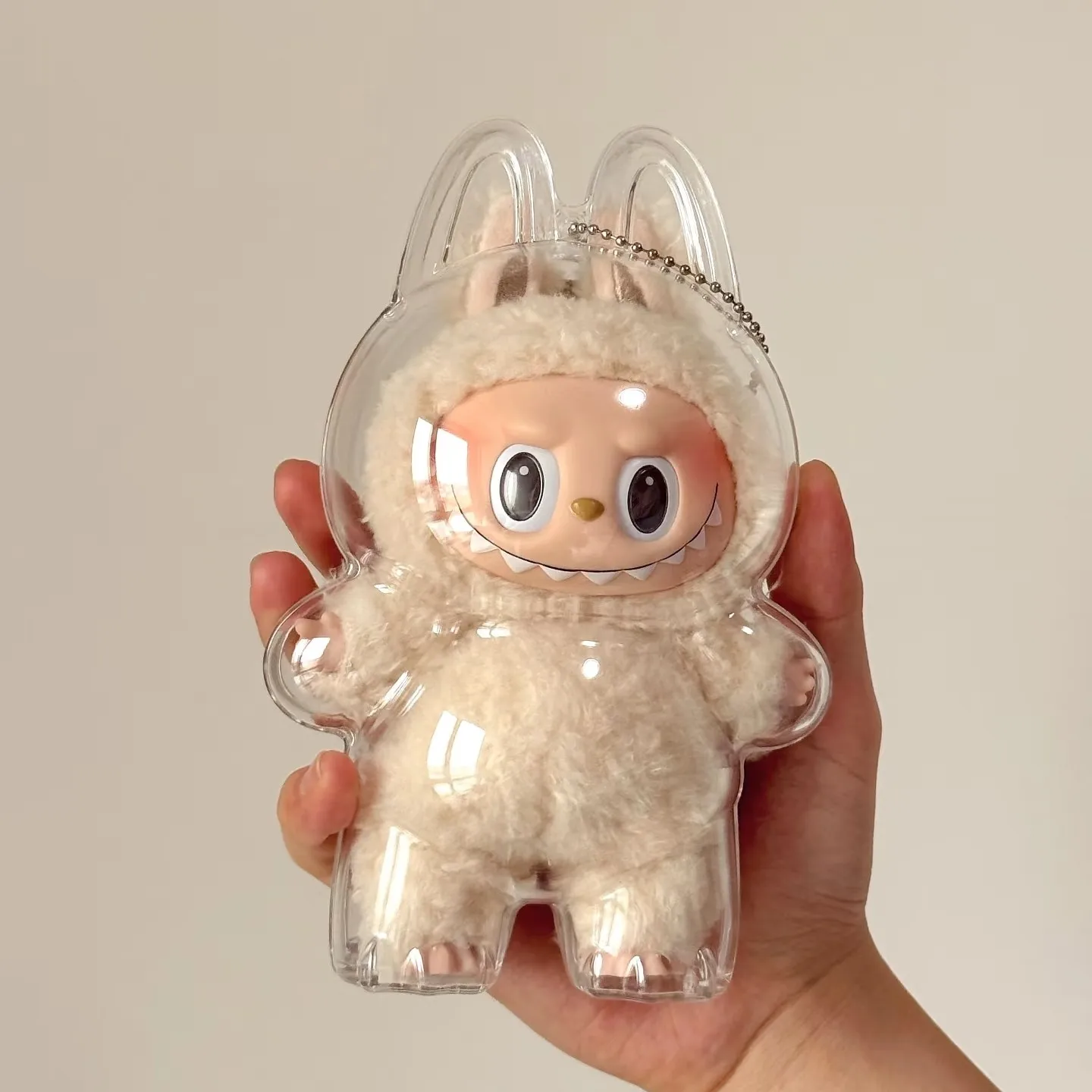 Transparent Dustproof Protective Case for Labubu V1-2-3 Dolls Clear Display Storage Box Stand Shell Anti-Scratch Accessories Toy