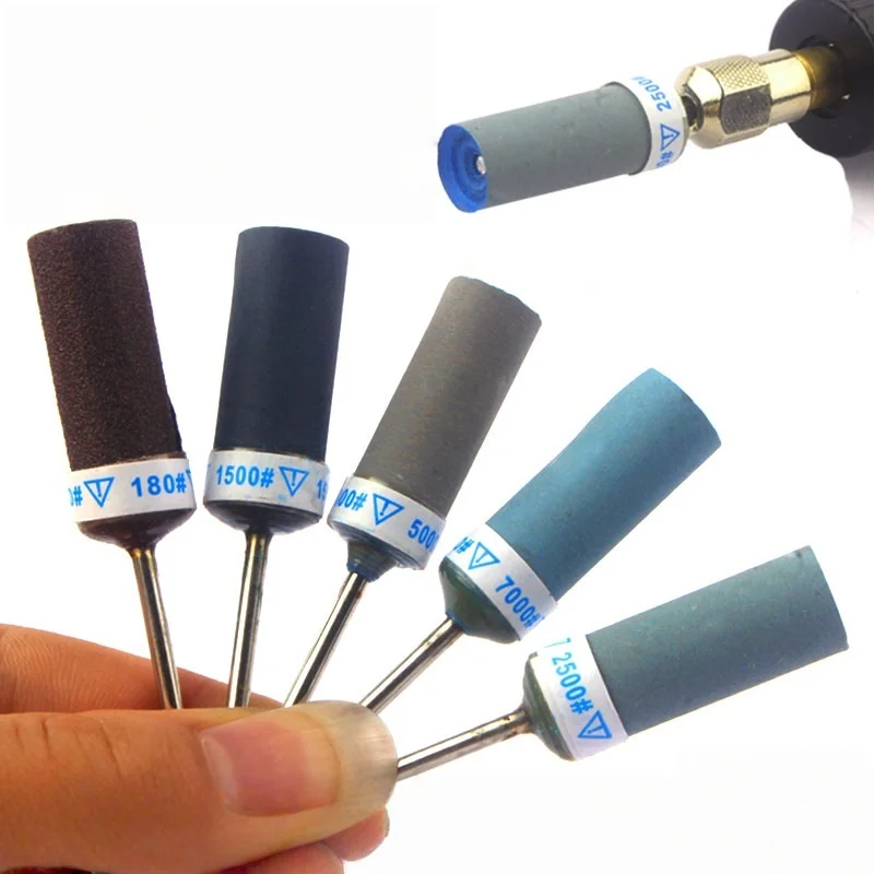 2.35mm Shank Sandpaper Rod Grinding Head Coarse and Fine Polishing Wheel, Sandpaper Grinding Head with Handle for Jewelry Making