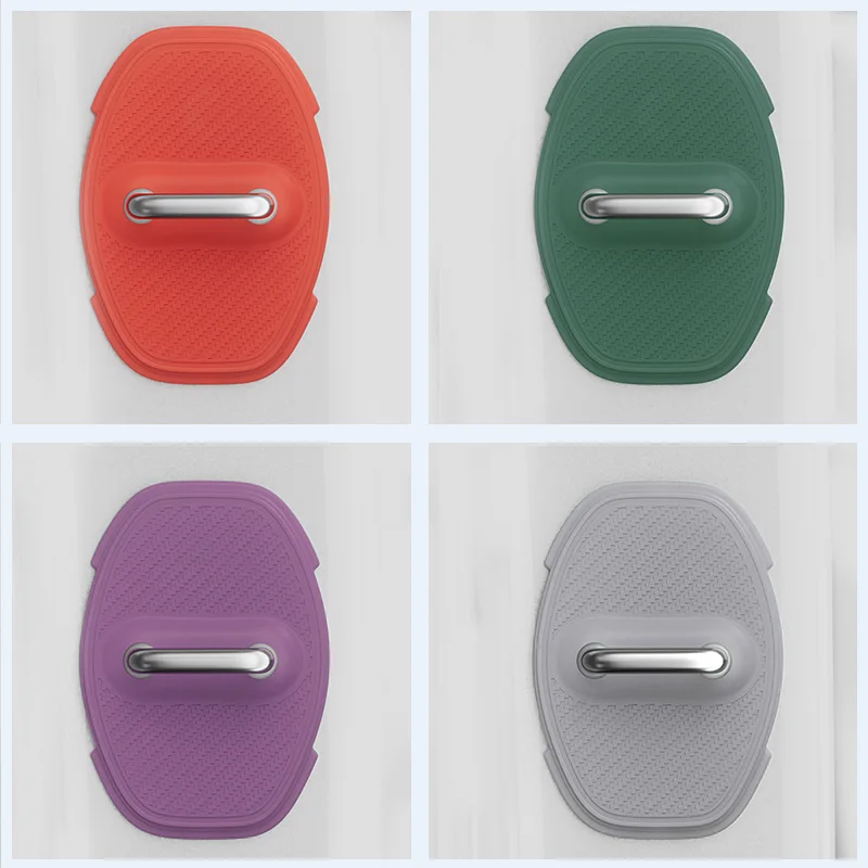 

4Pcs Car Door Lock Covers, Soft Silicone Latch Protectors, Multi-Color Options for Auto Exterior Decoration & Scratch Prevention