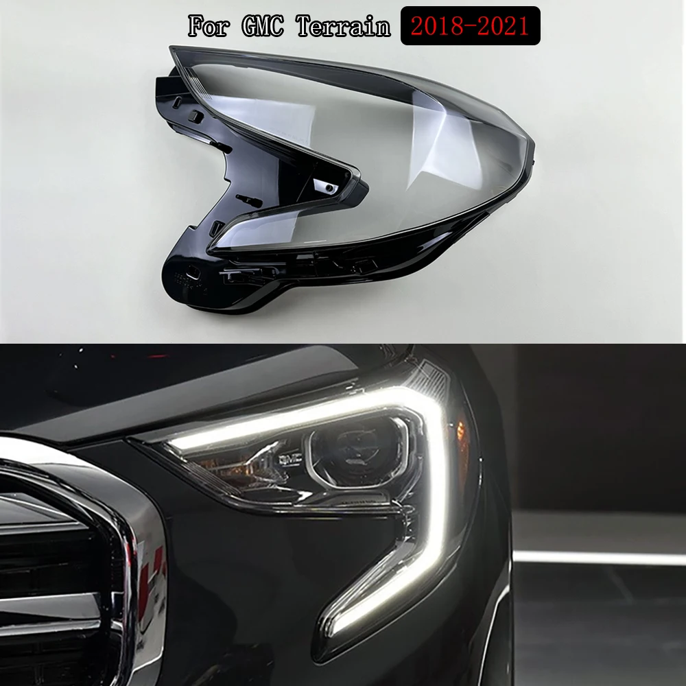 For GMC Terrain 2018 2019 2020 2021 Headlight Transparent Cover Lampshade Headlamp Shell Plexiglass